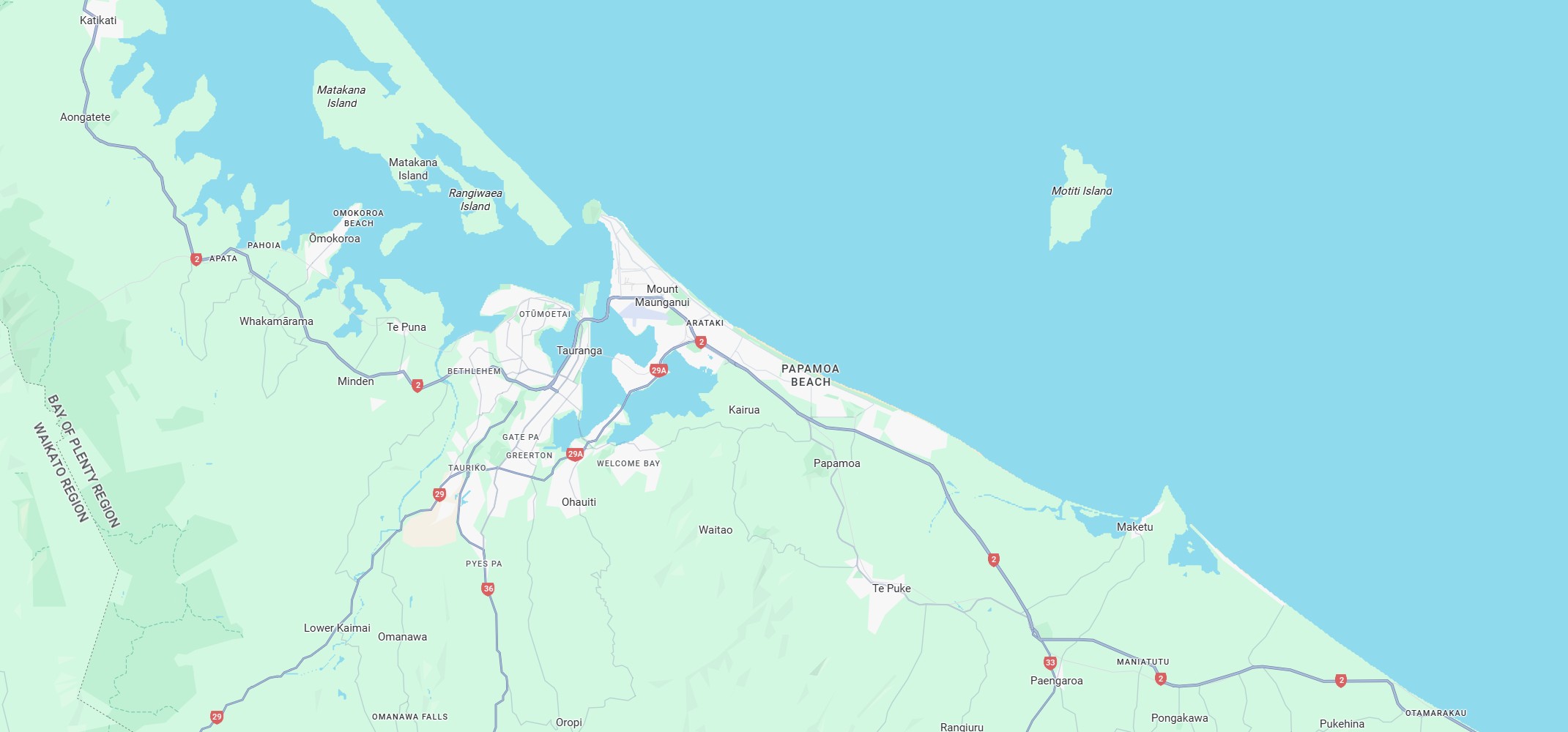 Mount Maunganui Map.