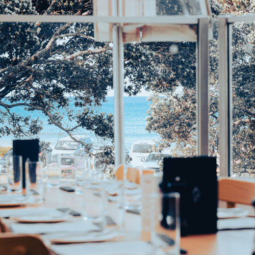 Blue Bi You Restaurant in Mount Maunganui has stunning beach views
