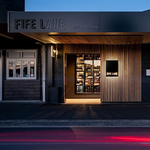 Outside Fife Lane Restaurant in Mount Maunganui