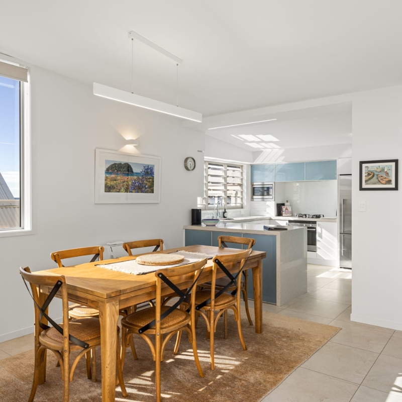 kitchen and dining area