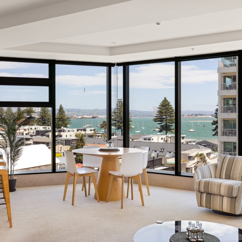 ocean views from dining area