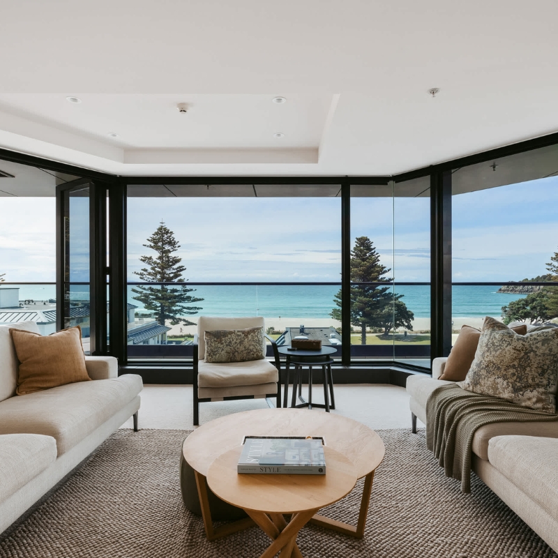 lounge room with ocean views