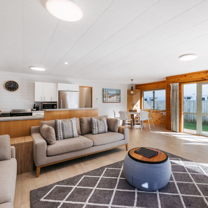 lounge room in kiwi bach