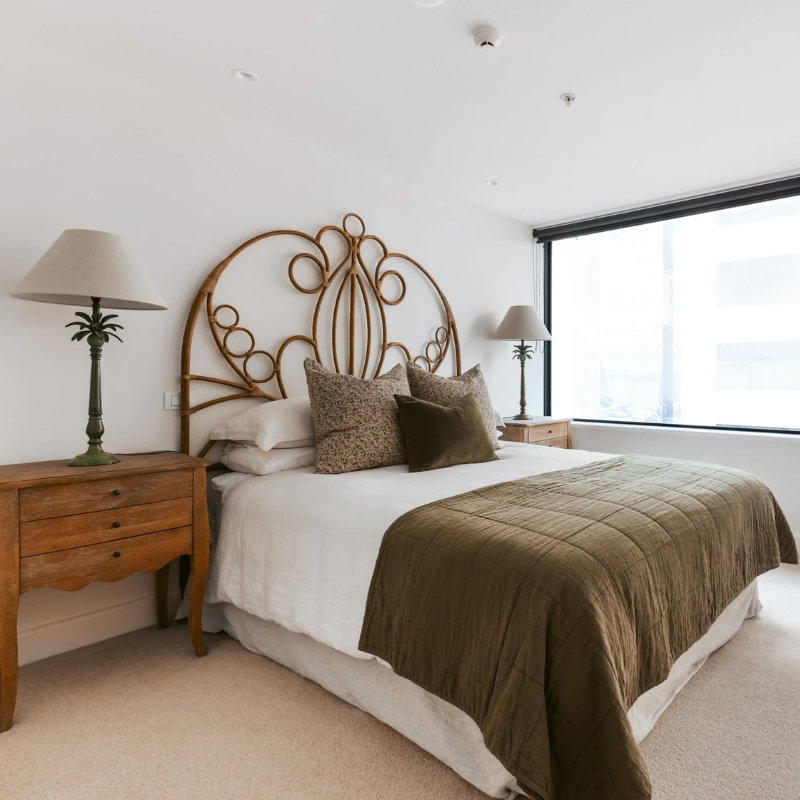 bedroom in oceanfront designer home