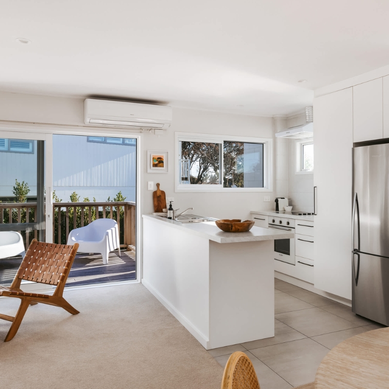 kitchen in chic coastal escape