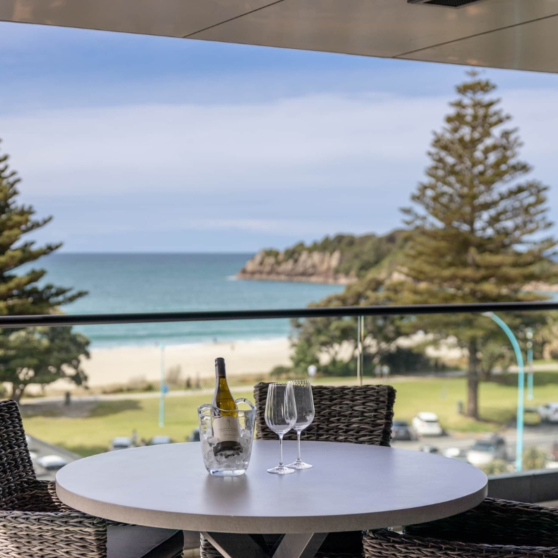 outdoor table with wine
