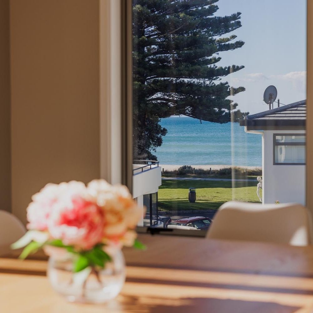 flowers and ocean view